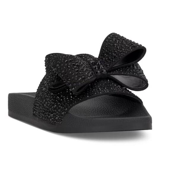 I.N.C. International Concepts Peymin Slide sandals black bow - 5 - Picture 1 of 12